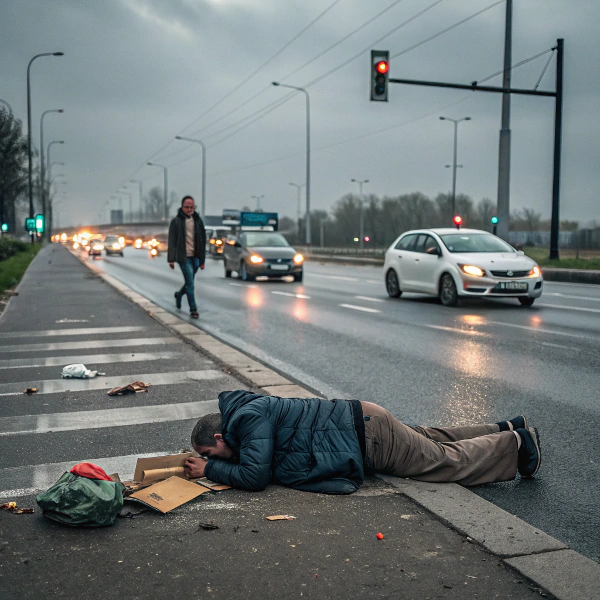injured crossing a public road in Fleetwood
