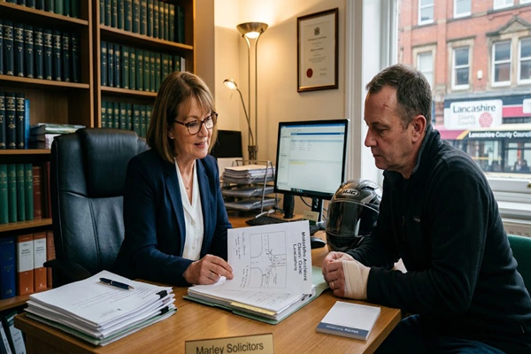 solicitor discussing a motorbike accident claim